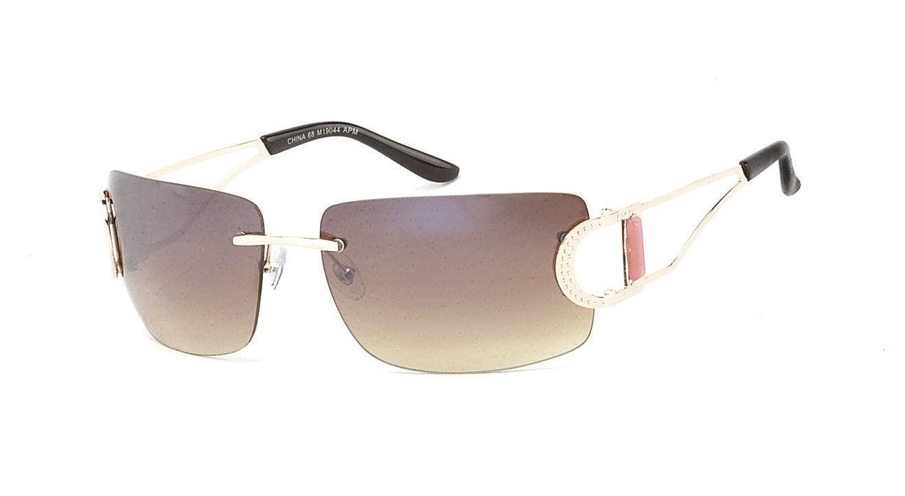 A stylish pair of rectangular sunglasses by APTCINC, featuring a sleek metal frame. The design is suitable for both ladies and men, showcasing a modern fashion aesthetic. The sunglasses are part of the new arrivals in the Sunglass Collection.