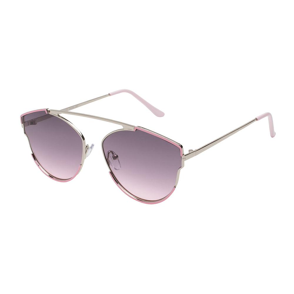 Wholesale fashion sunglasses with oversized heart-shaped frame in a bold color, featuring dark polarized lenses.
