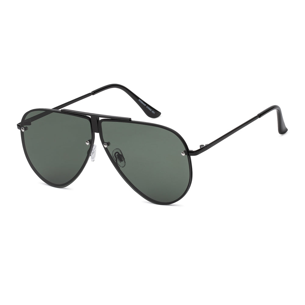 A pair of stylish aviator sunglasses featuring a metal frame, designed for women. The sunglasses have a sleek design suitable for fashion-conscious individuals and are part of the new arrivals collection for May 2024.
