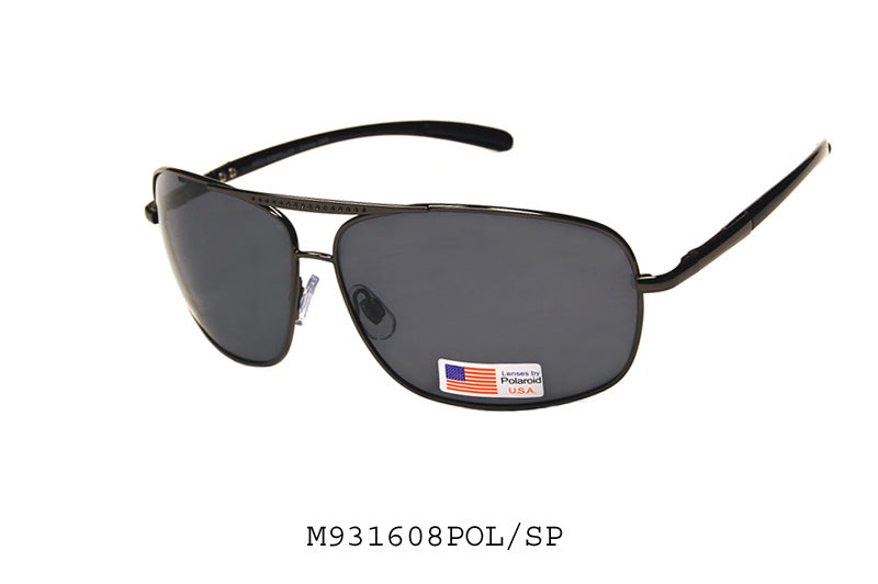 Polarized sunglasses with a round metal frame and dark lenses, designed for wholesale eyewear distribution by Asia Pacific Glasses.