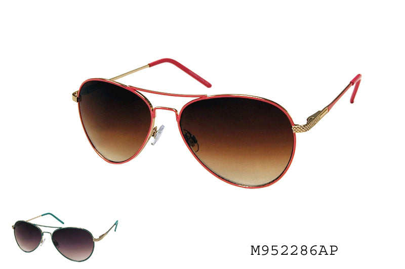Women's fashion sunglasses with a round frame in tortoiseshell acetate and brown polarized lenses, side view.