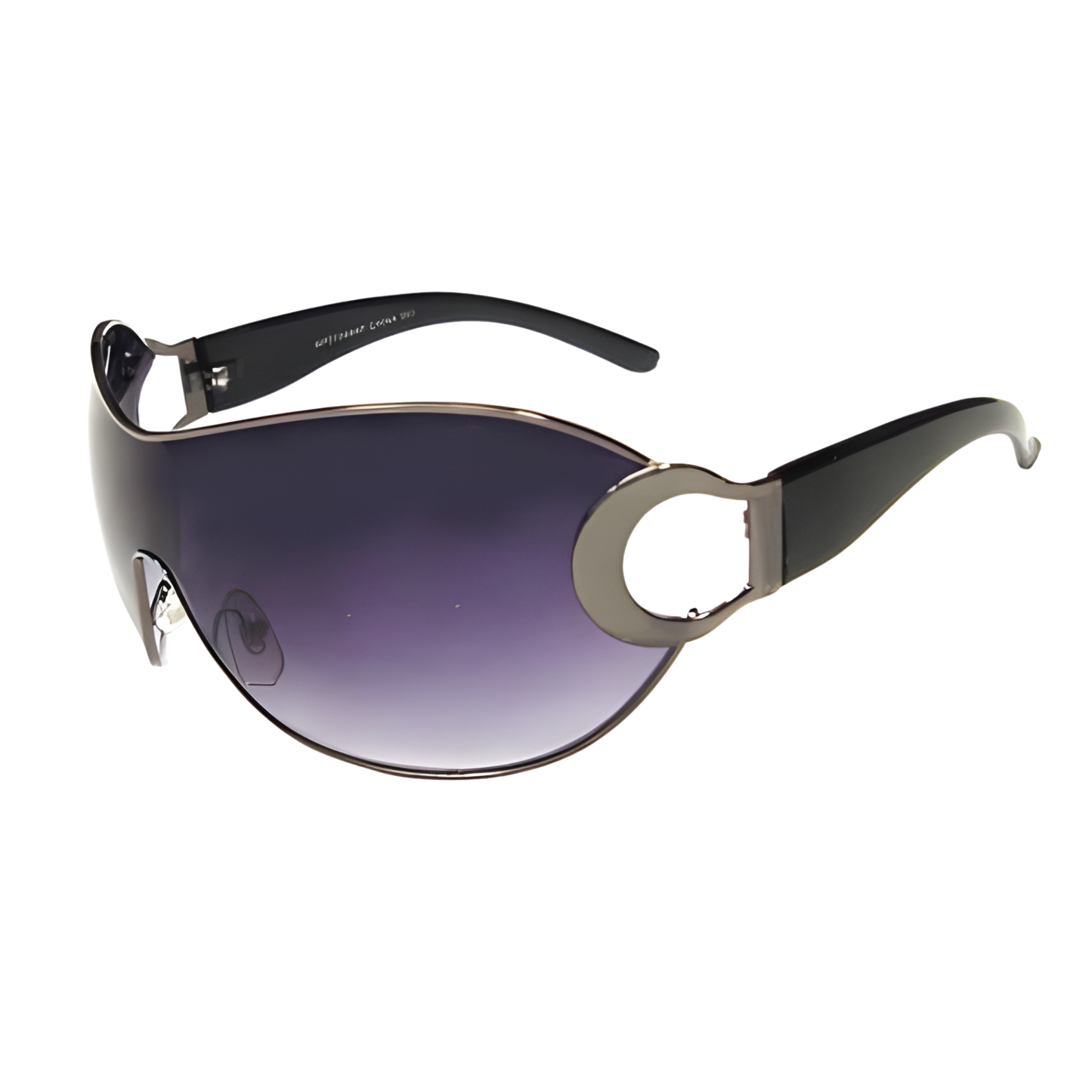 Women's wholesale fashion sunglasses with shield frame and black gradient lenses, featuring polarized eyewear from Asia Pacific Glasses.
