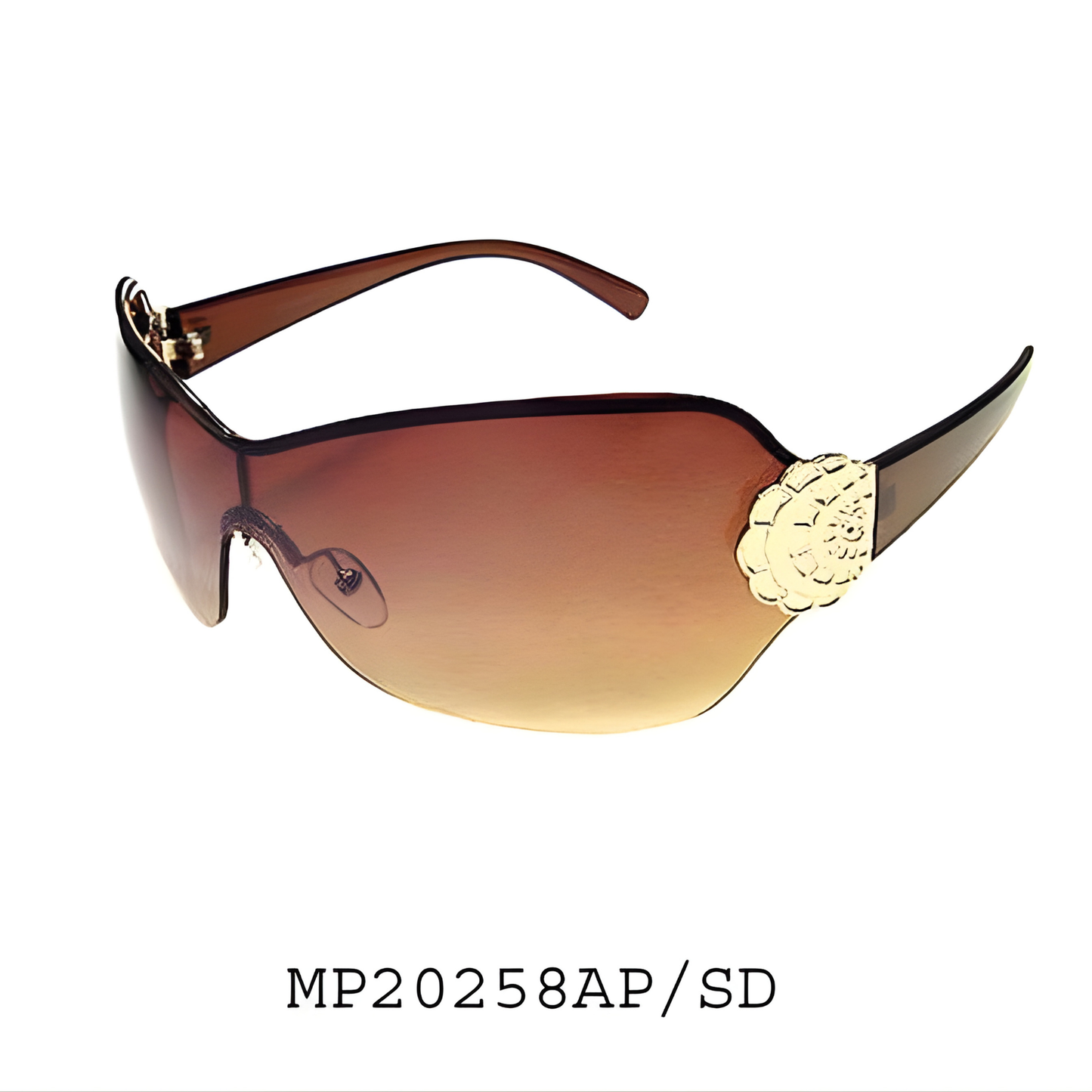 Women's wholesale fashion shield sunglasses with a sleek black acetate frame and polarized lenses.