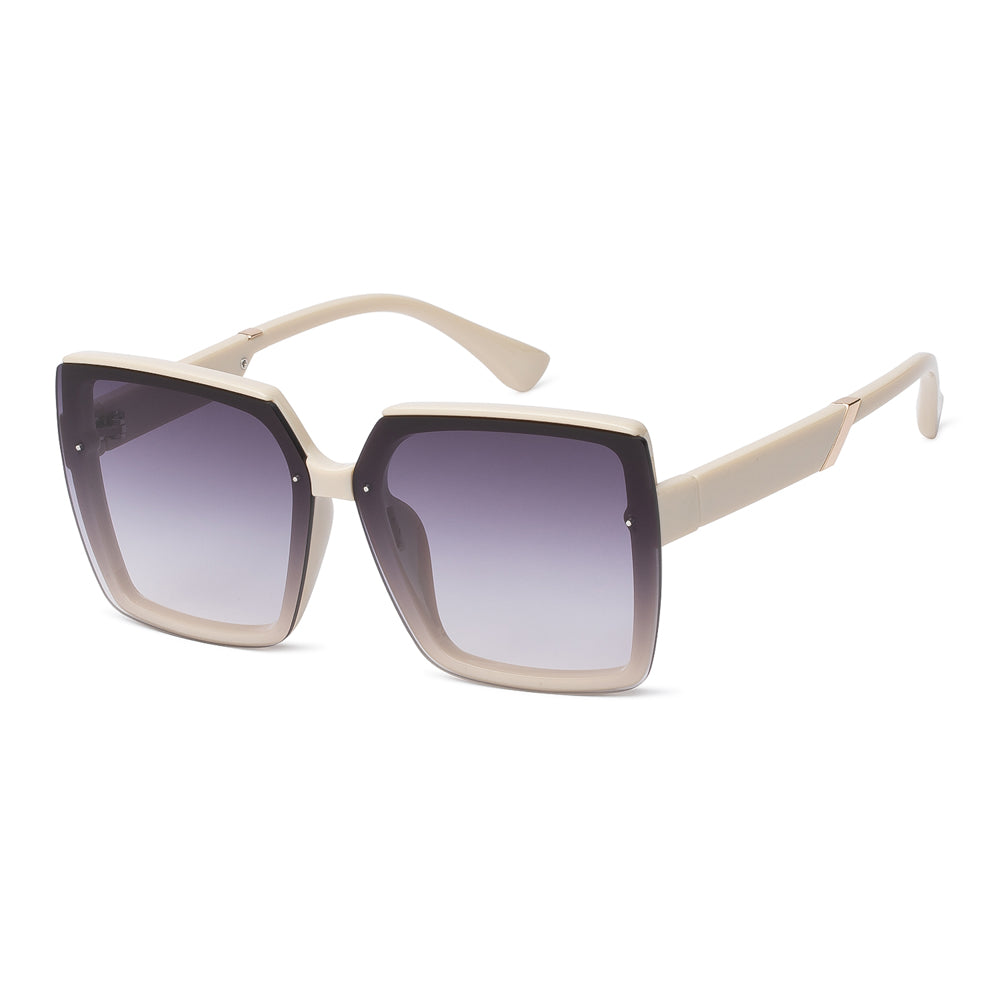 Fashion sunglasses with a round frame in black acetate, polarized lenses, and sleek temples, part of Asia Pacific Glasses wholesale collection.