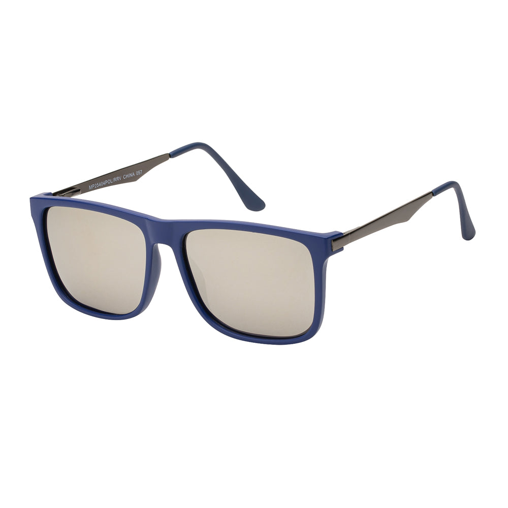 Polarized sunglasses with round frame, black acetate material, and dark gradient lenses, showcasing a front view.