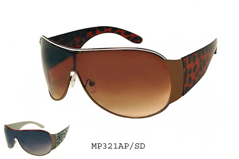 Men's wholesale fashion sunglasses with a shield frame in black, featuring polarized lenses and sleek temples.