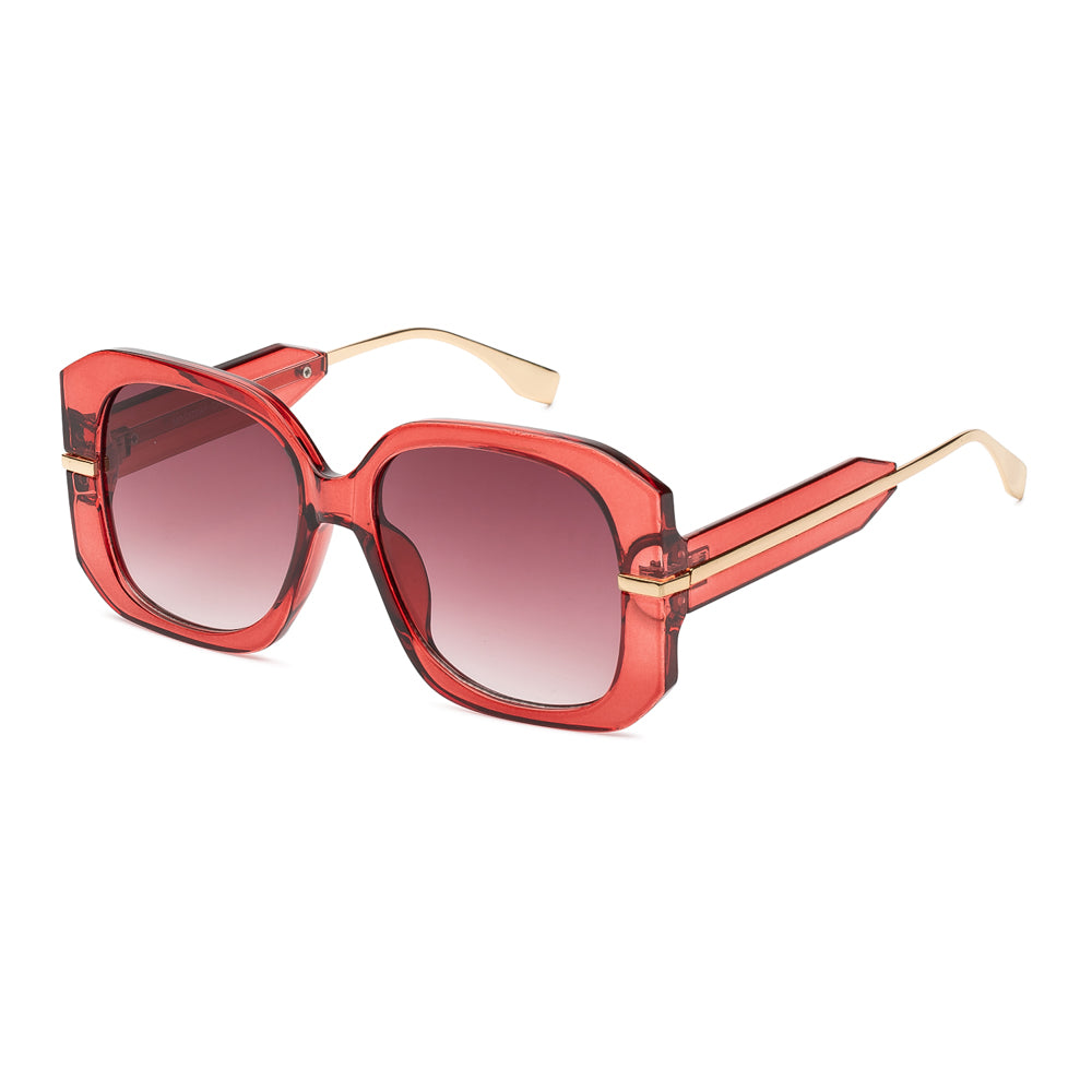 
                  
                    A stylish pair of square sunglasses featuring a mixed-metal and plastic frame. The design is modern and trendy, suitable for women's fashion. The lenses are dark, providing a chic look, and the overall aesthetic aligns with the latest 2023 trends.
                  
                