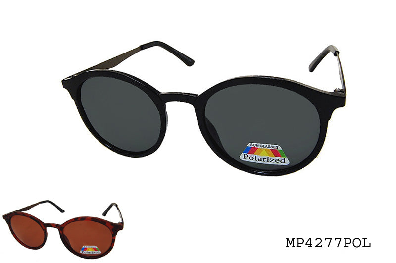 A stylish pair of polarized sunglasses designed for women, featuring a sleek frame and dark lenses. The design is modern and suitable for casual or outdoor wear.