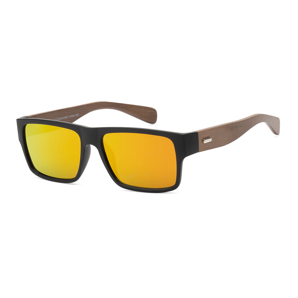 Sunglass P3073SD/RV/WD by APTCINC featuring a rectangular plastic frame designed for men, showcased in a fashionable style. The sunglasses are part of the 2024 collection, with a sleek design suitable for summer.