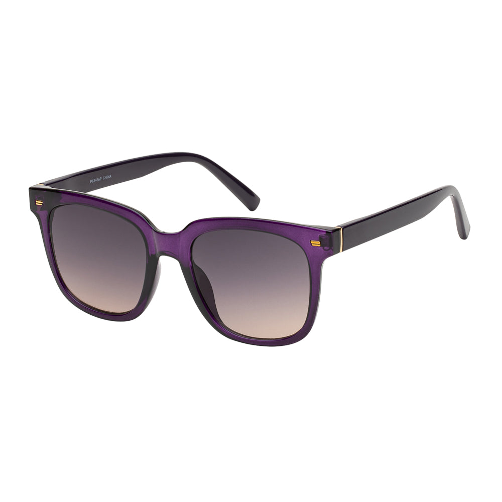 A pair of stylish sunglasses with a classic design, featuring dark lenses and a sleek frame. The sunglasses are displayed against a neutral background, highlighting their fashionable appeal. Ideal for ladies, these sunglasses are part of a collection that emphasizes both style and functionality.