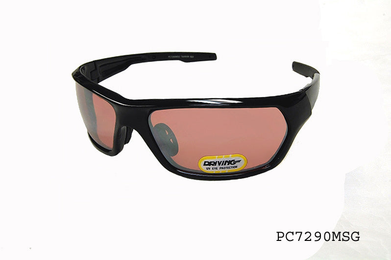 A pair of stylish sunglasses designed for both men and women, featuring a modern frame and sleek design. The sunglasses are part of the MSG collection by APTCINC, labeled PC7290MSG. They are suitable for various occasions and offer a unisex appeal, making them a versatile accessory.