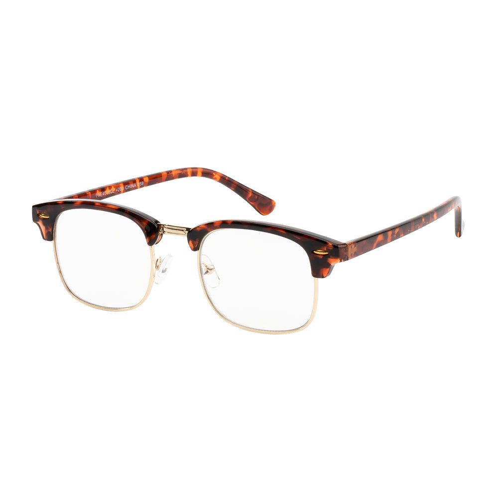 A pair of stylish reader sunglasses with a plastic frame, designed for progressive lenses. The design is sleek and modern, suitable for casual and outdoor wear. The image may include branding or tags related to a promotion or year of release.