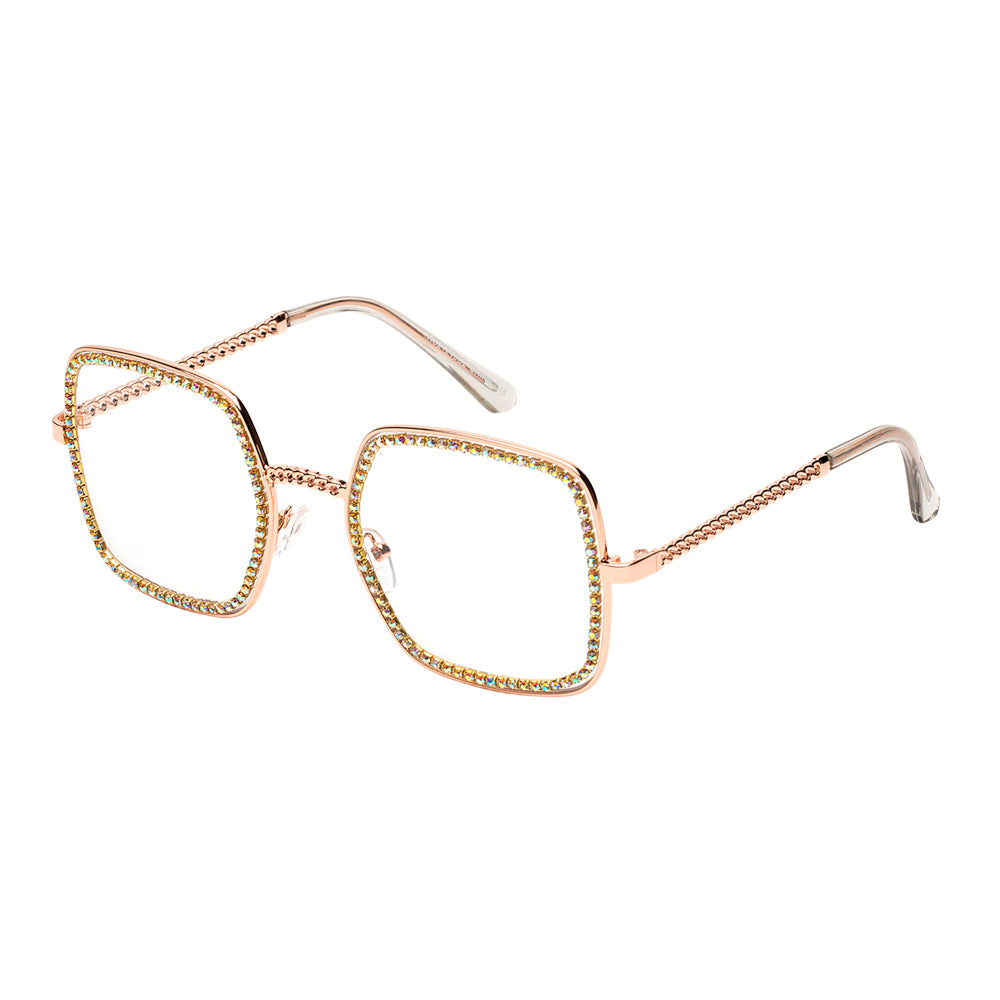 
                  
                    A pair of stylish clear lens sunglasses with a modern frame design, featuring a sleek aesthetic suitable for various occasions. The glasses are highlighted as a specialty item, indicating their unique appeal and recent restock.
                  
                