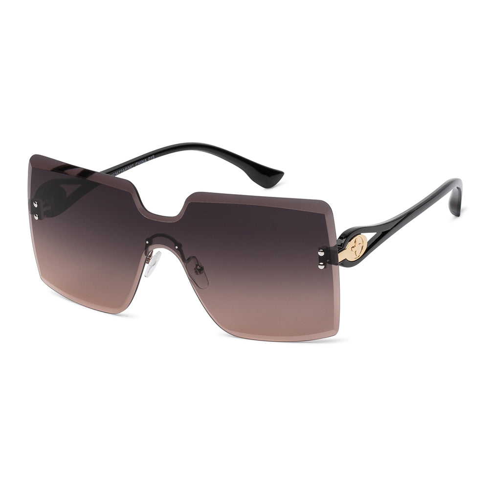 Women's polarized fashion sunglasses with round acetate frames in multicolor, featuring gradient lenses and comfortable temples.