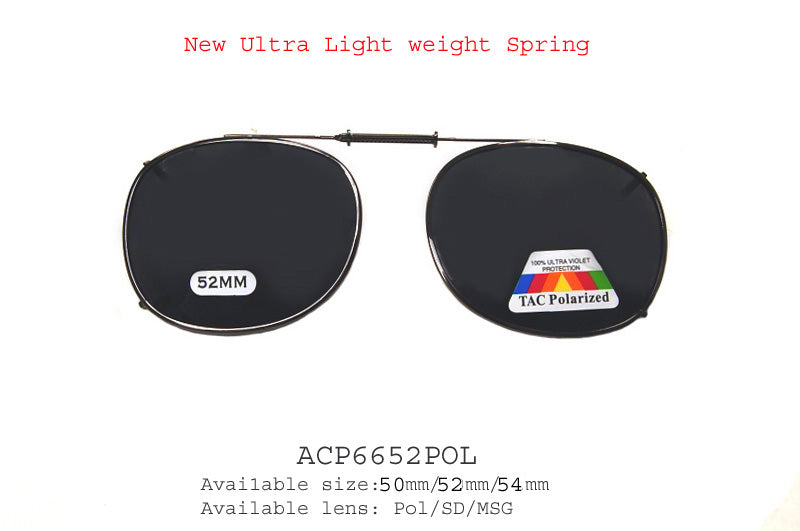 A pair of ultra lightweight clip-on sunglasses, designed by APTCINC, featuring a sleek and modern style. The sunglasses are intended to easily attach to regular eyewear, enhancing UV protection while maintaining a minimal profile. The design emphasizes functionality and comfort, suitable for everyday use.