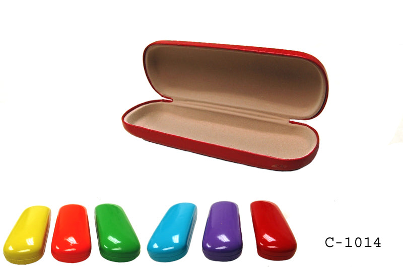 Black wholesale sunglass hard case with textured exterior, suitable for protecting eyewear in bulk packs.