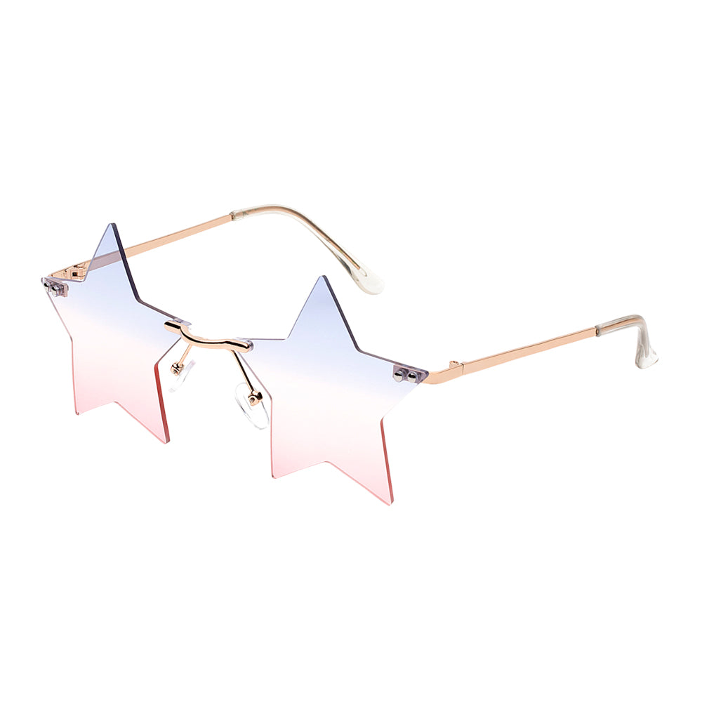 
                  
                    A stylish pair of metal sunglasses designed for ladies, featuring a contemporary frame with a unique novelty design. The lenses are tinted, enhancing their fashionable appeal. The sunglasses are part of the APTCINC collection, restocked for July 2023, and are tagged for promotional events and seasonal catalogs.
                  
                