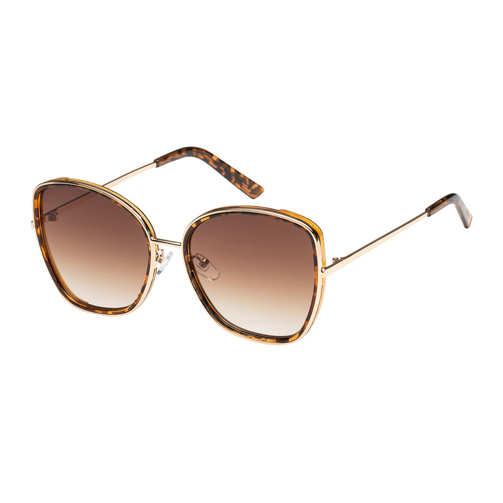 A pair of stylish oval sunglasses designed for women, featuring a sleek frame and tinted lenses. The sunglasses belong to the APTCINC brand and are part of the Sunglass Collection. The product is tagged with promotional information indicating a discount and restock, suggesting it's a fashionable accessory from the year 2021.