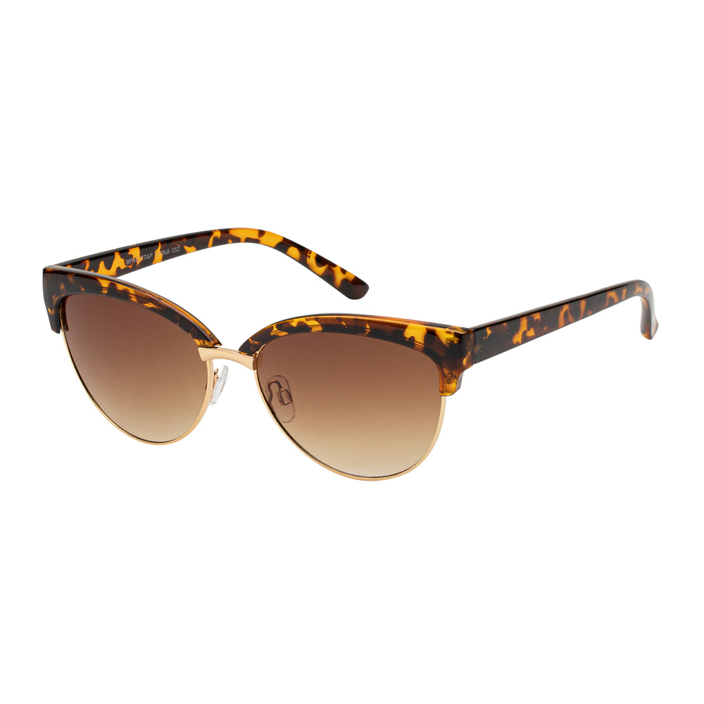 A stylish pair of sunglasses featuring a modern design, suitable for ladies' fashion. The frame appears sleek and sophisticated, perfect for enhancing any outfit. The lenses are dark, providing a chic look while offering sun protection. Ideal for casual or formal occasions, these sunglasses are part of the new product collection from APTCINC.