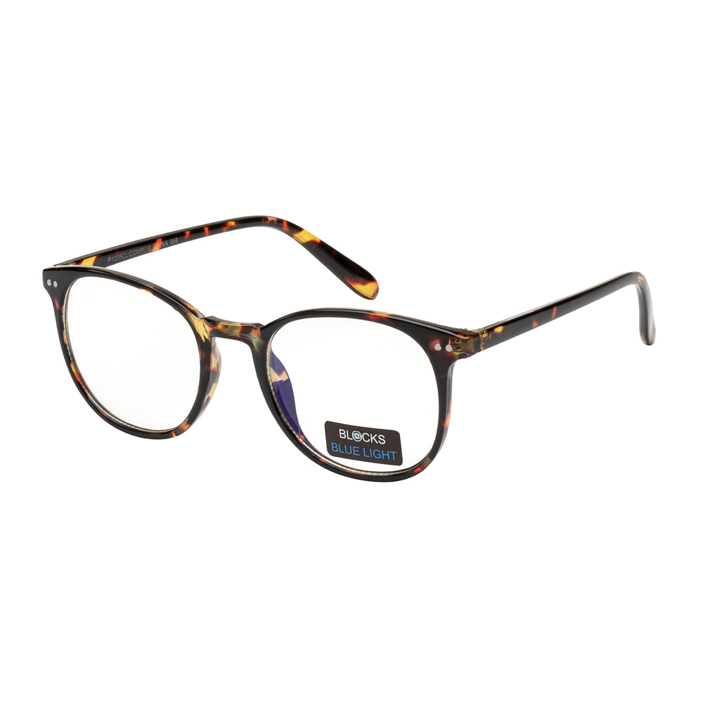 Wholesale computer glasses with a rectangle frame in clear acetate, designed for reducing screen glare, front view.