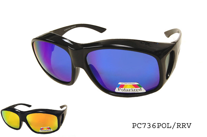 FITOVER sunglasses with a sleek design, featuring dark lenses and a sturdy frame. The product is categorized under classic fitover style, indicating it is designed to be worn over prescription glasses. The sunglasses are part of a catalog for March 2024 and have recently been restocked.