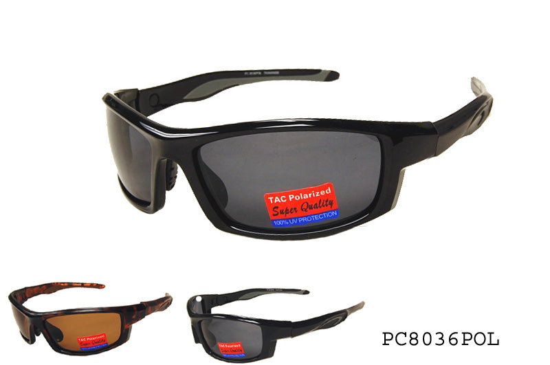 Stylish men's polarized sunglasses featuring a modern design, likely in a dark color. The frame appears durable, suitable for outdoor activities, and is part of the Sunglass Collection from APTCINC.