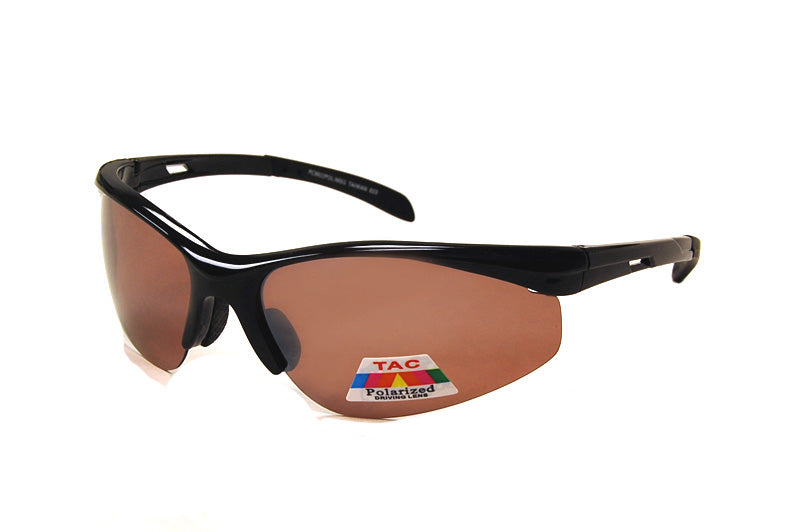 A pair of stylish polarized sunglasses featuring a wraparound design, suitable for men's fashion. The lenses are designed for driving, providing enhanced visibility and reduced glare. The frame likely has a modern aesthetic, ideal for outdoor activities. The product is part of a specialty sunglass collection from APTCINC, tagged for a promotional event.