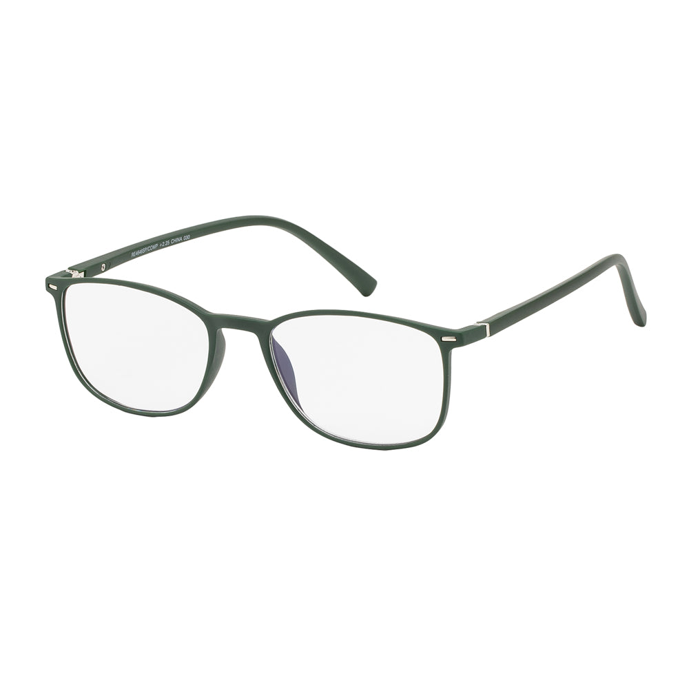A pair of stylish plastic reader sunglasses designed for computer use, labeled as RE4646SP/COMP by APTCINC. The sunglasses feature a modern frame and are intended for enhancing visual comfort while working on screens.