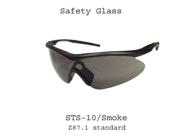 A pair of sleek safety sunglasses with a modern design, featuring sturdy frames and tinted lenses, ideal for protection during outdoor activities. The product includes branding from APTCINC and is labeled with tags related to a promotional event and its specialty use.