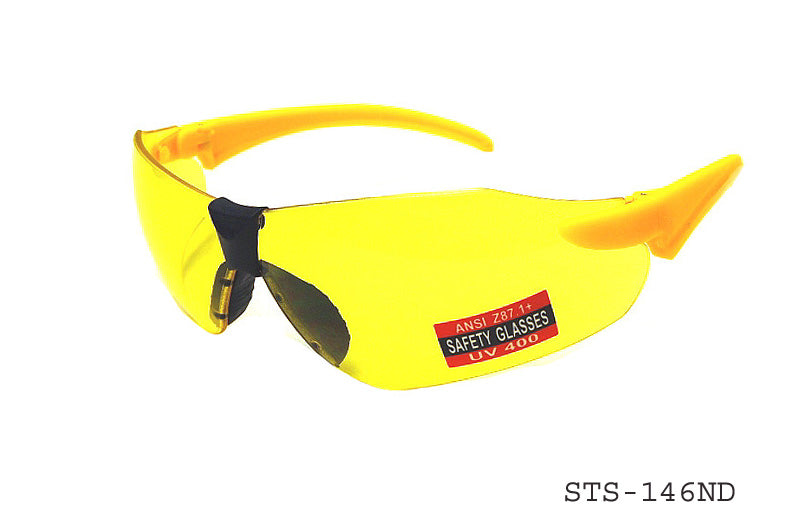 A pair of safety sunglasses with a sleek design, featuring dark tinted lenses and a sturdy frame. The brand logo "APTCINC" is visible on the side, indicating the model STS-146ND. The glasses are designed for protective use, suitable for various safety applications.